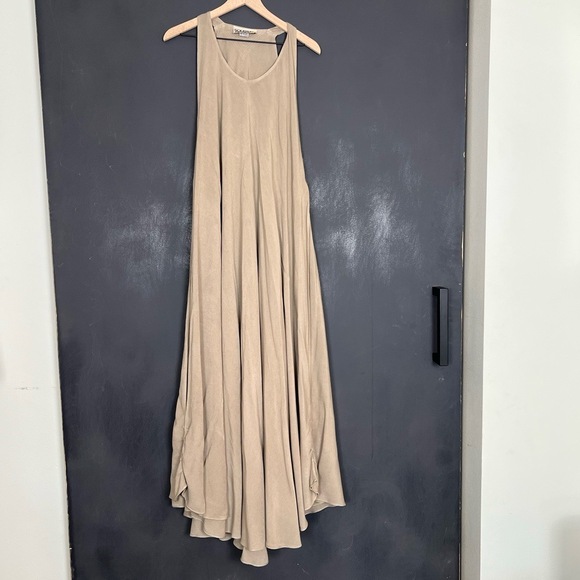 Soussan Designs Dress Womens Khaki Maxi Double‎ Layer Lagenlook Minimalist Flowy